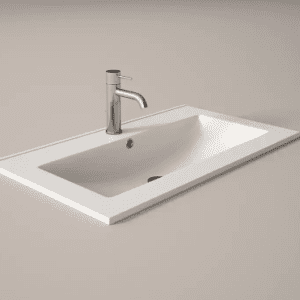 flat white ceramic sink